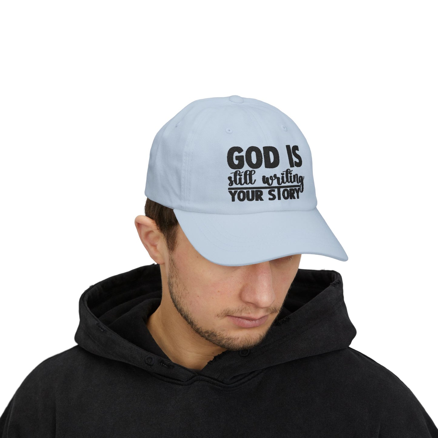 God Is Still Writing Your Story Dad Cap — Inspirational Christian Baseball Hat