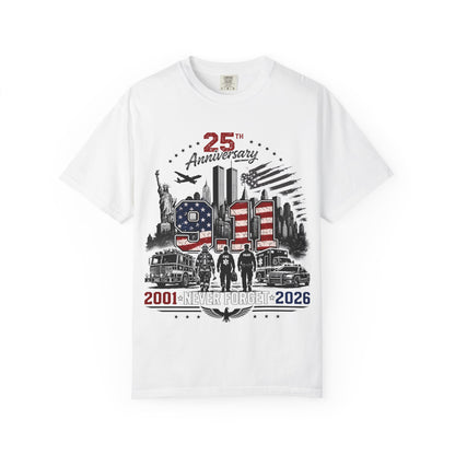 9/11 25th Anniversary T-Shirt — Never Forget 2001–2026 Memorial Tee