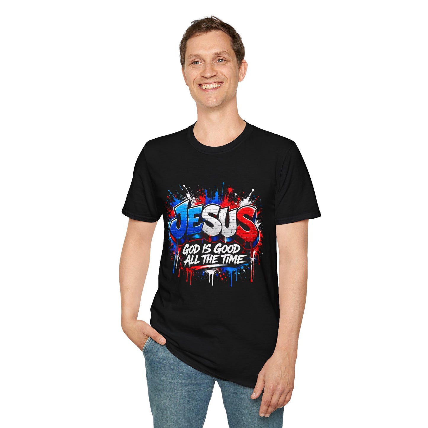 Jesus Graffiti T-Shirt — "God Is Good All The Time" Christian Tee
