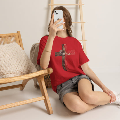 Christian Cross T‑Shirt — "For God Loved the World He Gave His Son" Inspirational Tee