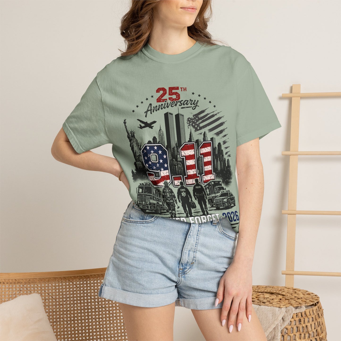 9/11 25th Anniversary T-Shirt — Never Forget 2001–2026 Memorial Tee
