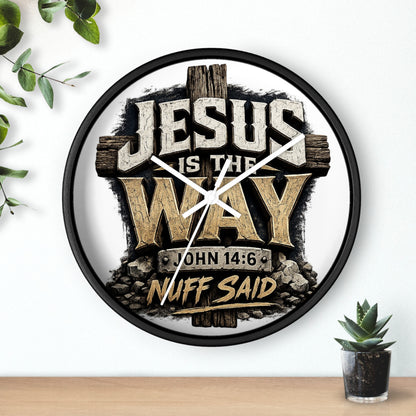 Jesus Is The Way Wall Clock — John 14:6 Inspirational Christian Home Decor