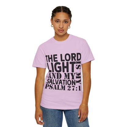 T-Shirt — 'The Lord is My Light and My Salvation' Psalm 27:1 Christian Tee