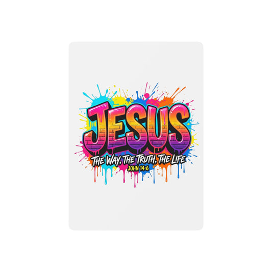 Jesus Graffiti Poker Playing Cards – Colorful Faith-Inspired Card Deck (John 14:6)