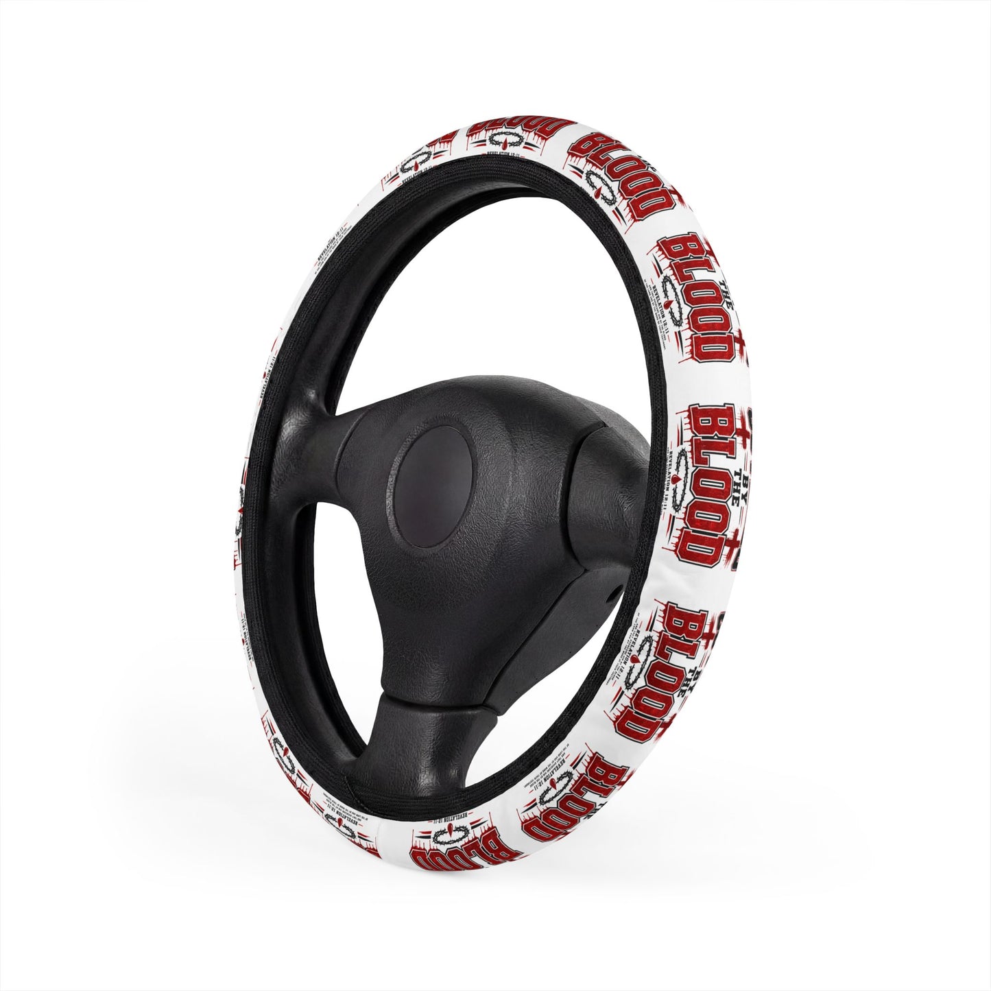 Steering Wheel Cover — Red "100% Blood" Racing Graphic Car Accessory