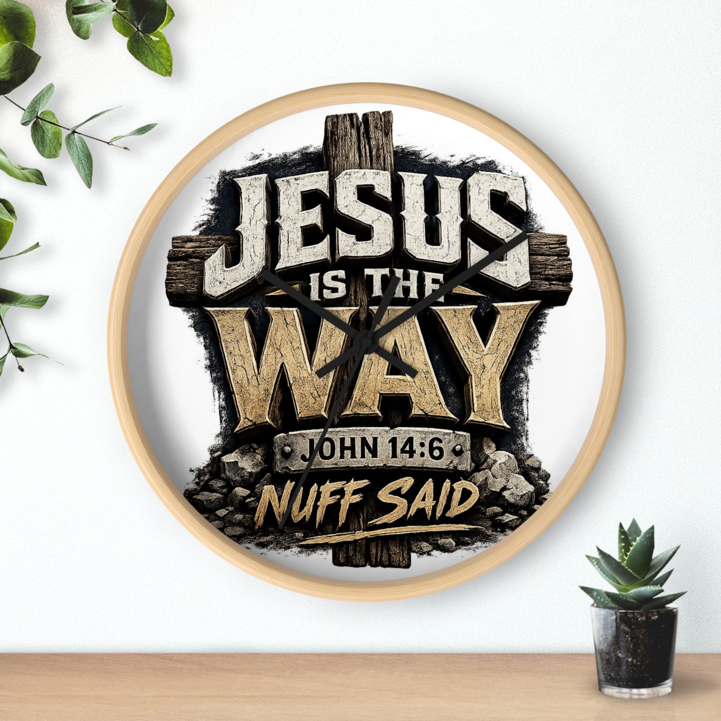 Jesus Is The Way Wall Clock — John 14:6 Inspirational Christian Home Decor