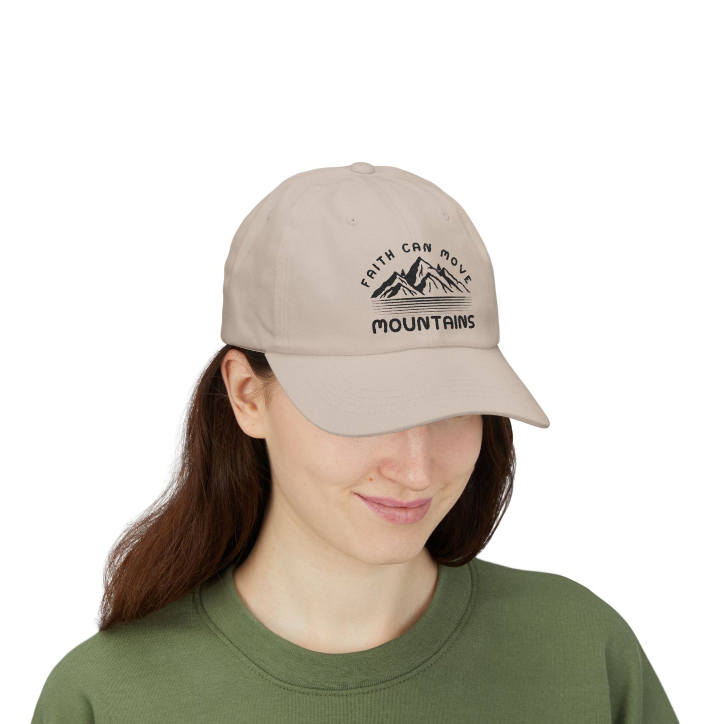 Faith Can Move Mountains Dad Cap – Embroidered Mountain Prayer Hat