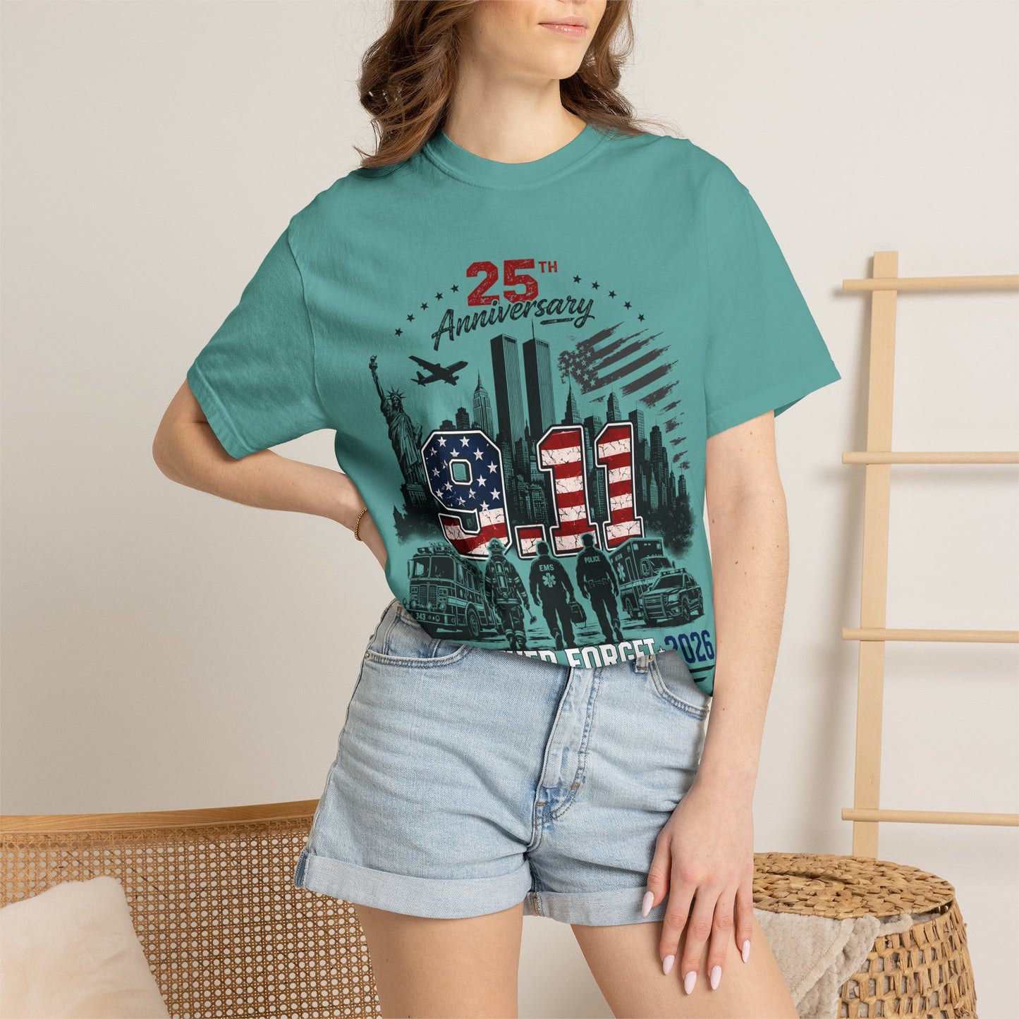 9/11 25th Anniversary T-Shirt — Never Forget 2001–2026 Memorial Tee
