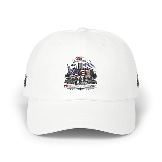 25th Anniversary Dad Cap — Retro Lighthouse & Harbor Embroidery