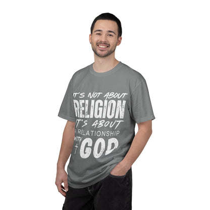 Christian T-Shirt — "It’s Not About Religion It’s About A Relationship With God"