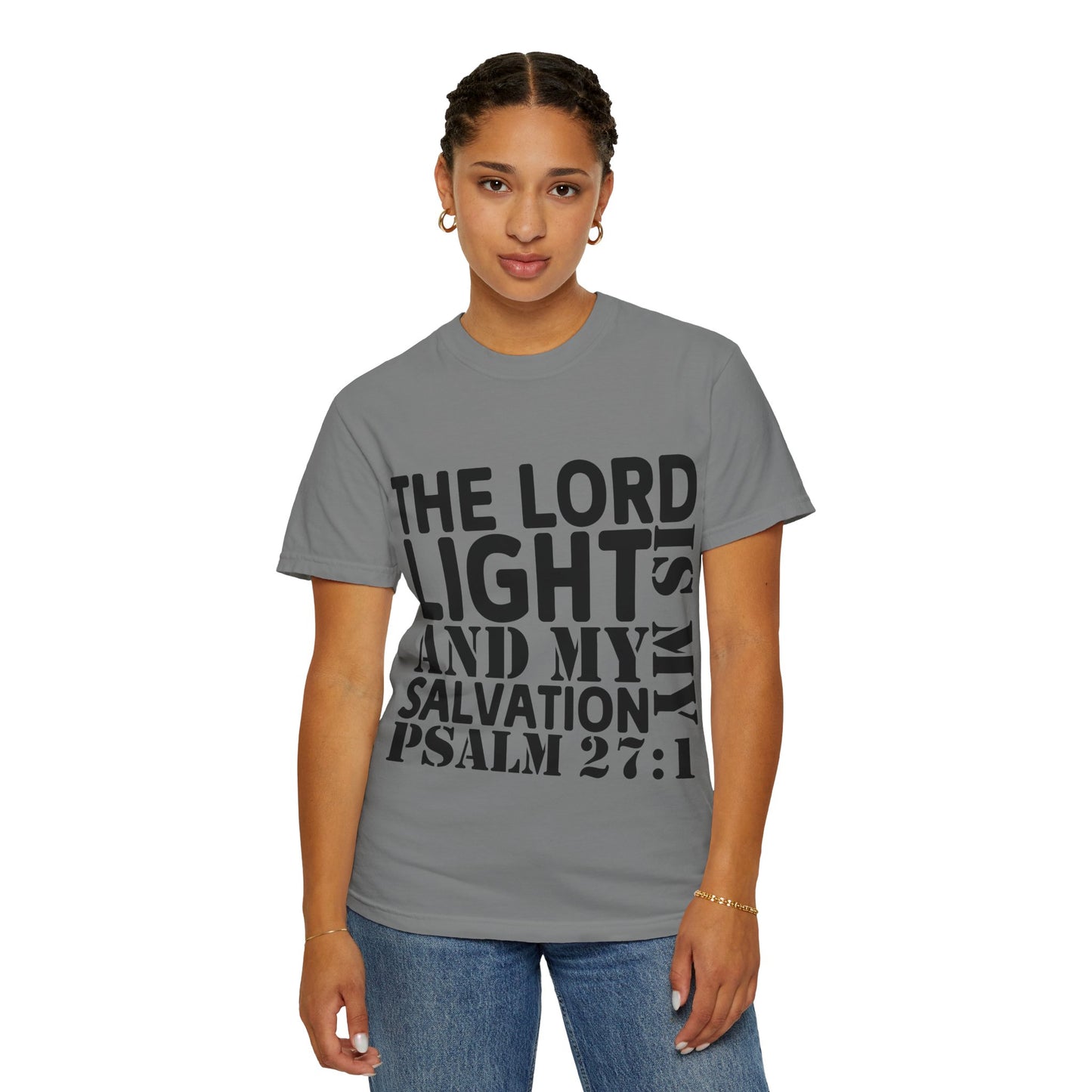 T-Shirt — 'The Lord is My Light and My Salvation' Psalm 27:1 Christian Tee