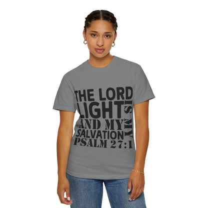 T-Shirt — 'The Lord is My Light and My Salvation' Psalm 27:1 Christian Tee
