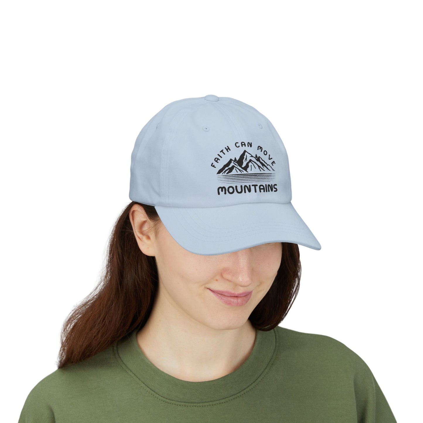 Faith Can Move Mountains Dad Cap – Embroidered Mountain Prayer Hat