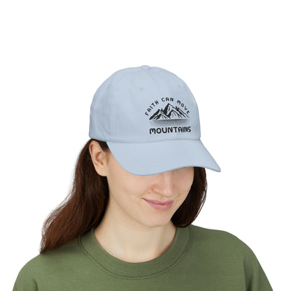 Faith Can Move Mountains Dad Cap – Embroidered Mountain Prayer Hat