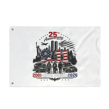 25th Anniversary 9/11 Memorial Flag - Double-Sided "Never Forget" Tribute (2001–2026)