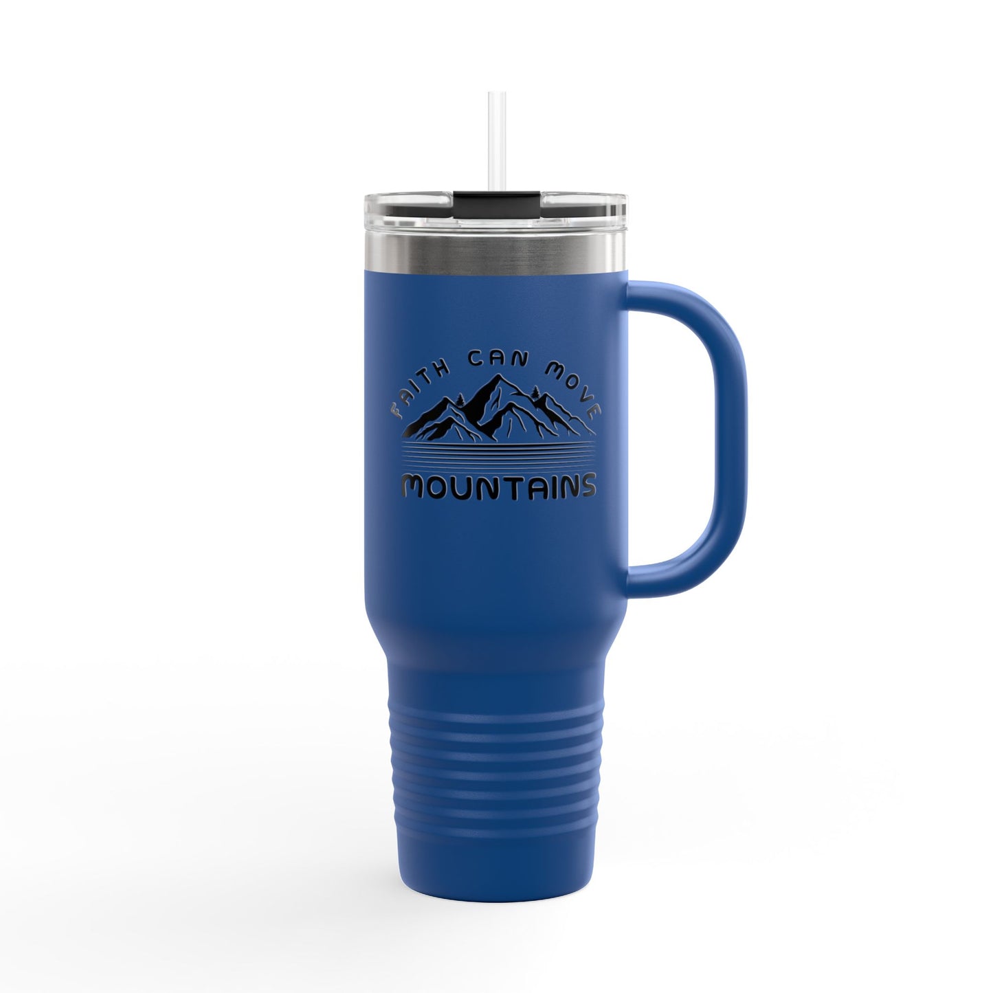 40oz Insulated Travel Mug — Mountain Adventure "Earth Can Move" Design