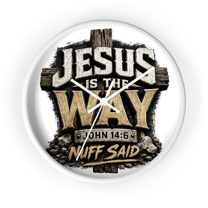 Jesus Is The Way Wall Clock — John 14:6 Inspirational Christian Home Decor