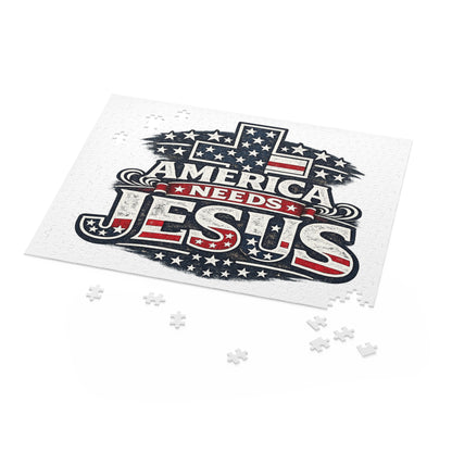Puzzle — 'America Needs Jesus' Patriotic Christian Jigsaw (120/252/500 pc)