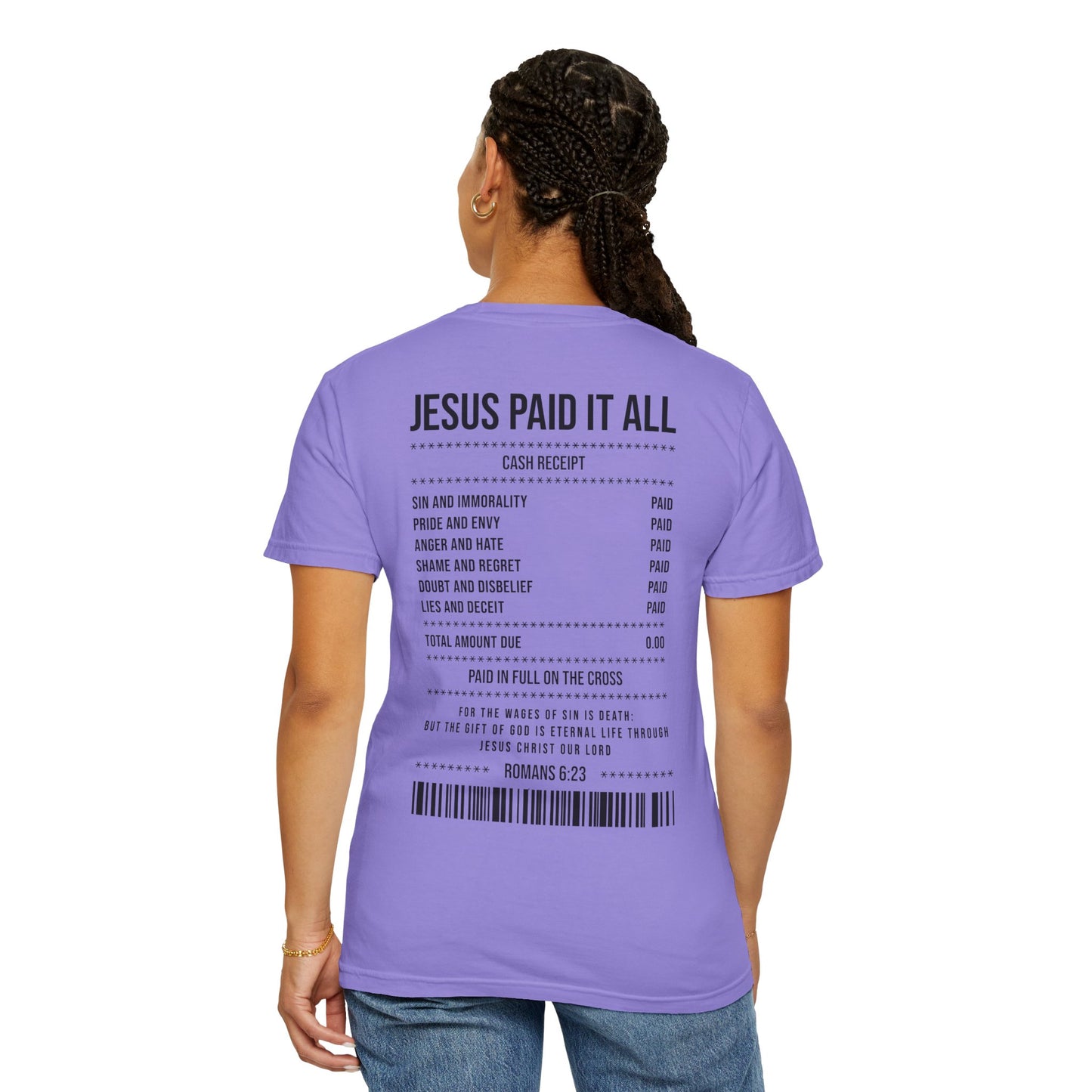 Jesus Paid It All T-Shirt — Christian Faith Receipt Graphic Tee