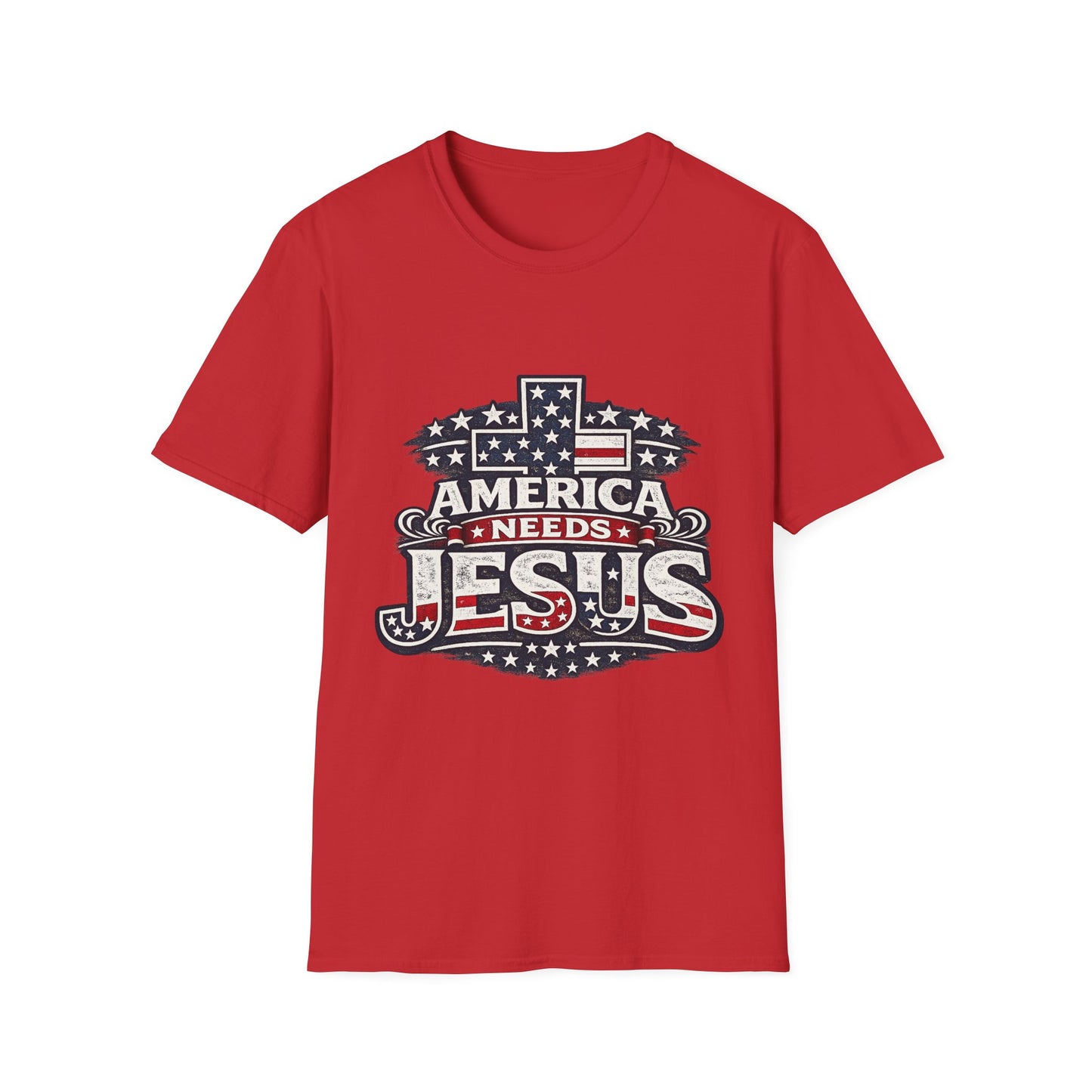 America Needs Jesus T‑Shirt — Patriotic Christian Tee