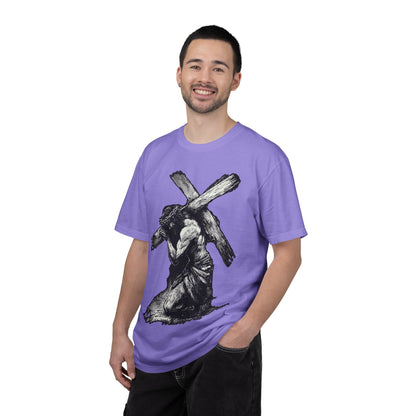 T‑Shirt — Christ Carrying Cross Black Illustration Graphic Tee
