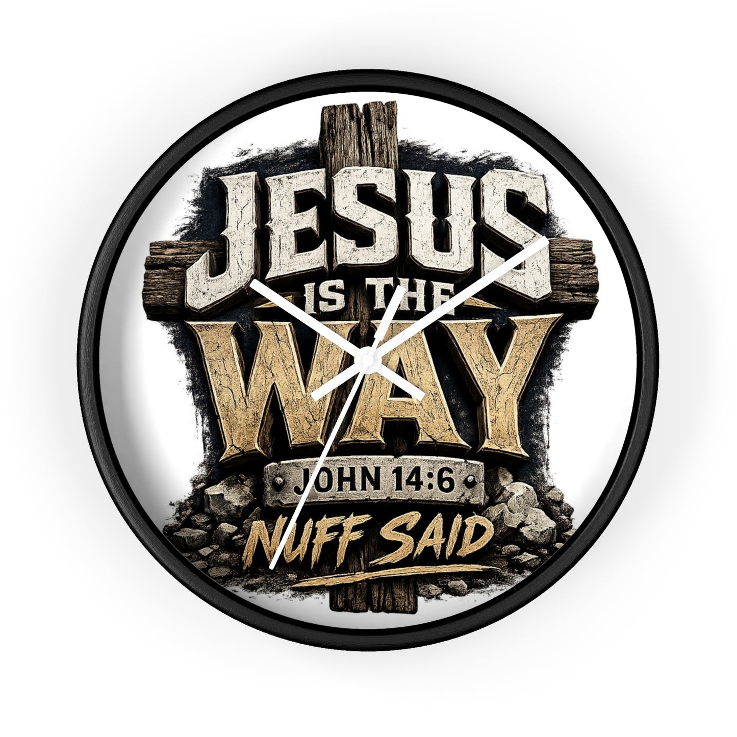 Jesus Is The Way Wall Clock — John 14:6 Inspirational Christian Home Decor