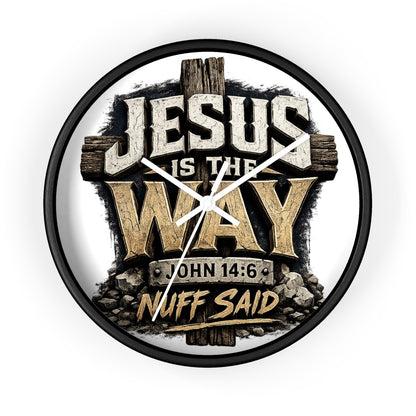 Jesus Is The Way Wall Clock — John 14:6 Inspirational Christian Home Decor