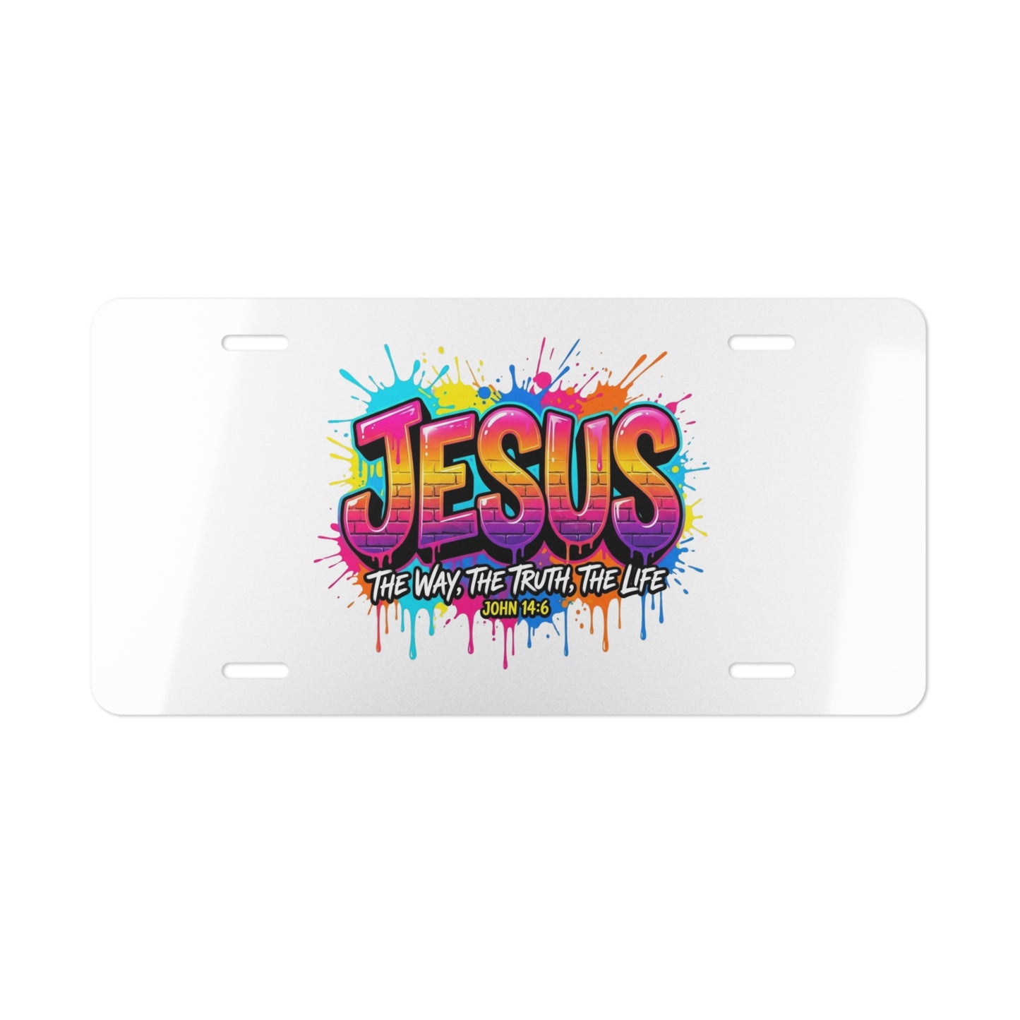 Jesus Graffiti Vanity Plate — “The Way, The Truth, The Life” License Tag