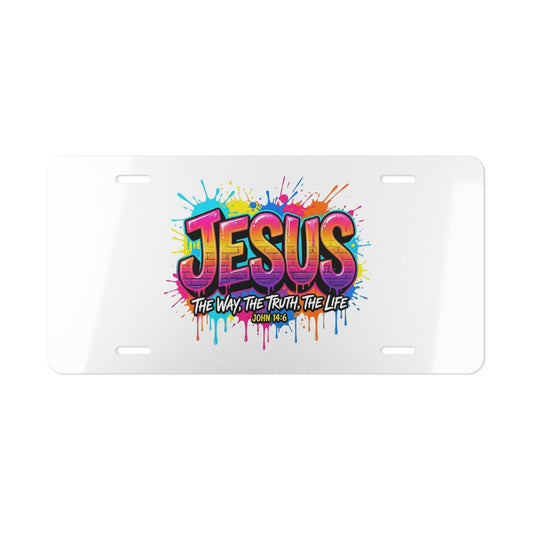 Jesus Graffiti Vanity Plate — “The Way, The Truth, The Life” License Tag