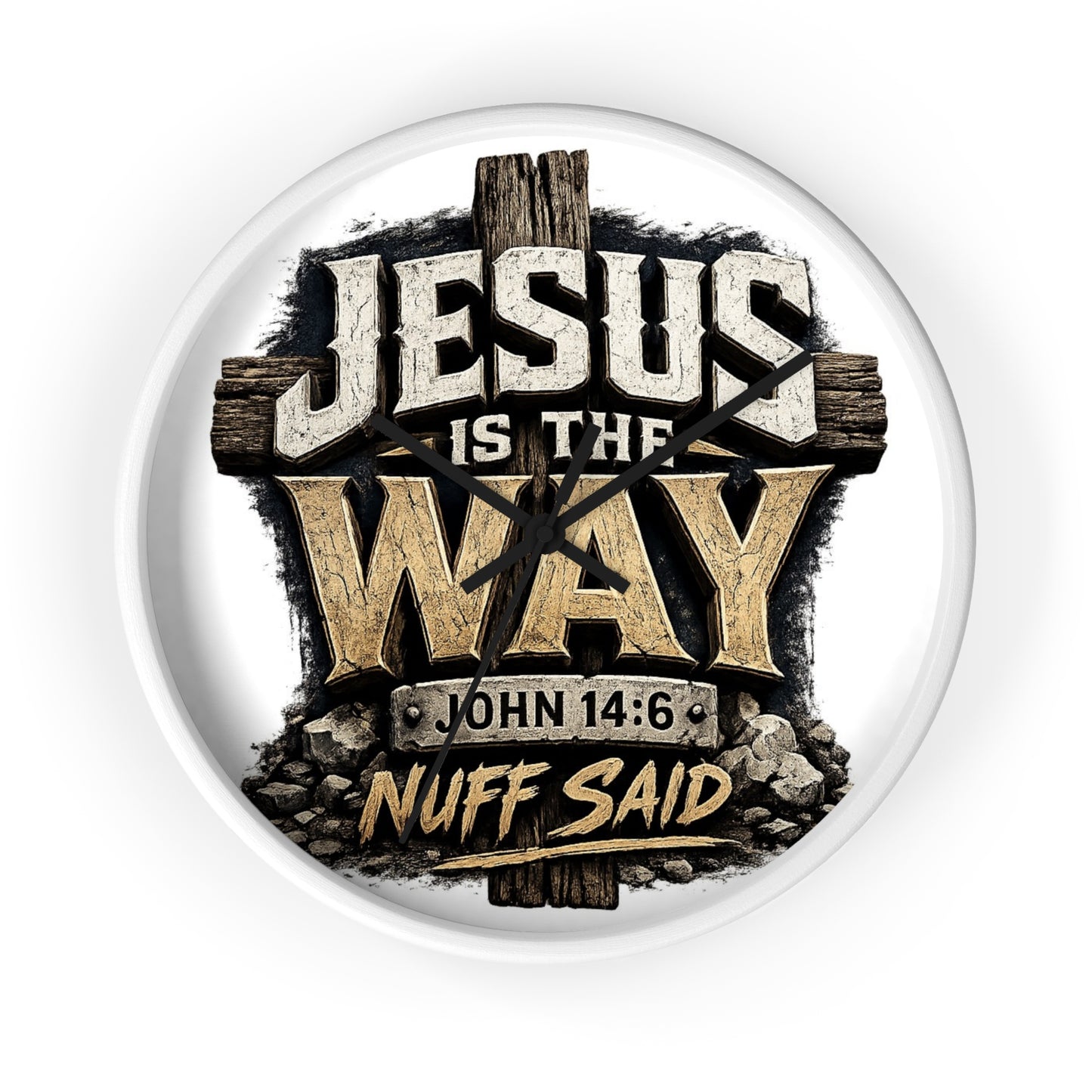 Jesus Is The Way Wall Clock — John 14:6 Inspirational Christian Home Decor
