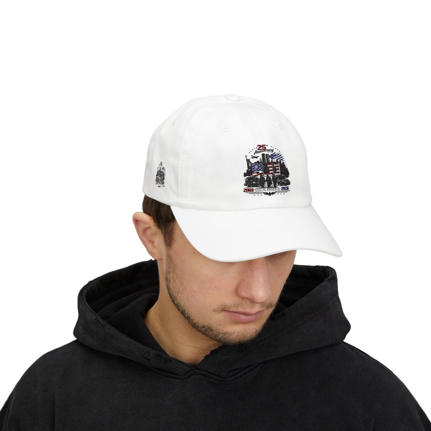 25th Anniversary Dad Cap — Retro Lighthouse & Harbor Embroidery