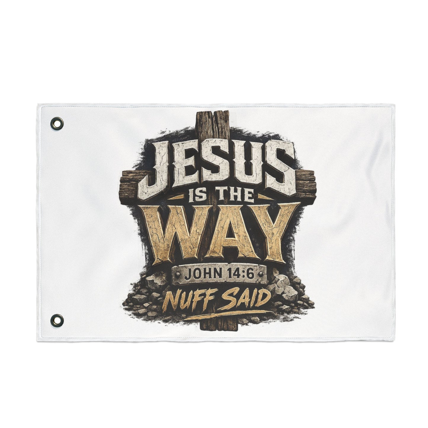 Jesus Is The Way Double-Sided Flag — John 14:6 Christian Decor