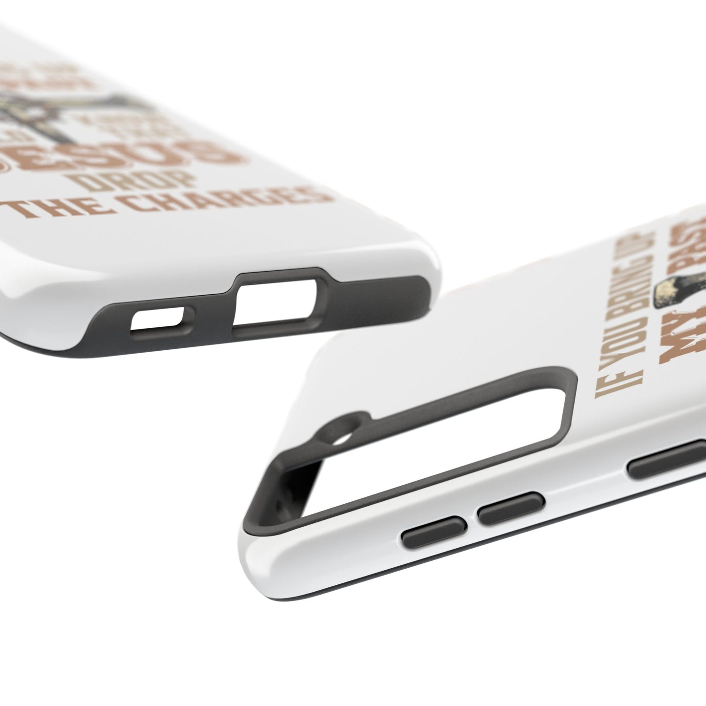 Christian Cross Phone Case — "If You Bring Up My Past You Should Know That Jesus Drop the Charges" Tough Case
