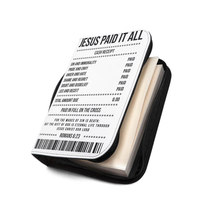 Bible Cover — "Jesus Paid It All" Receipt Design (Romans 6:23)