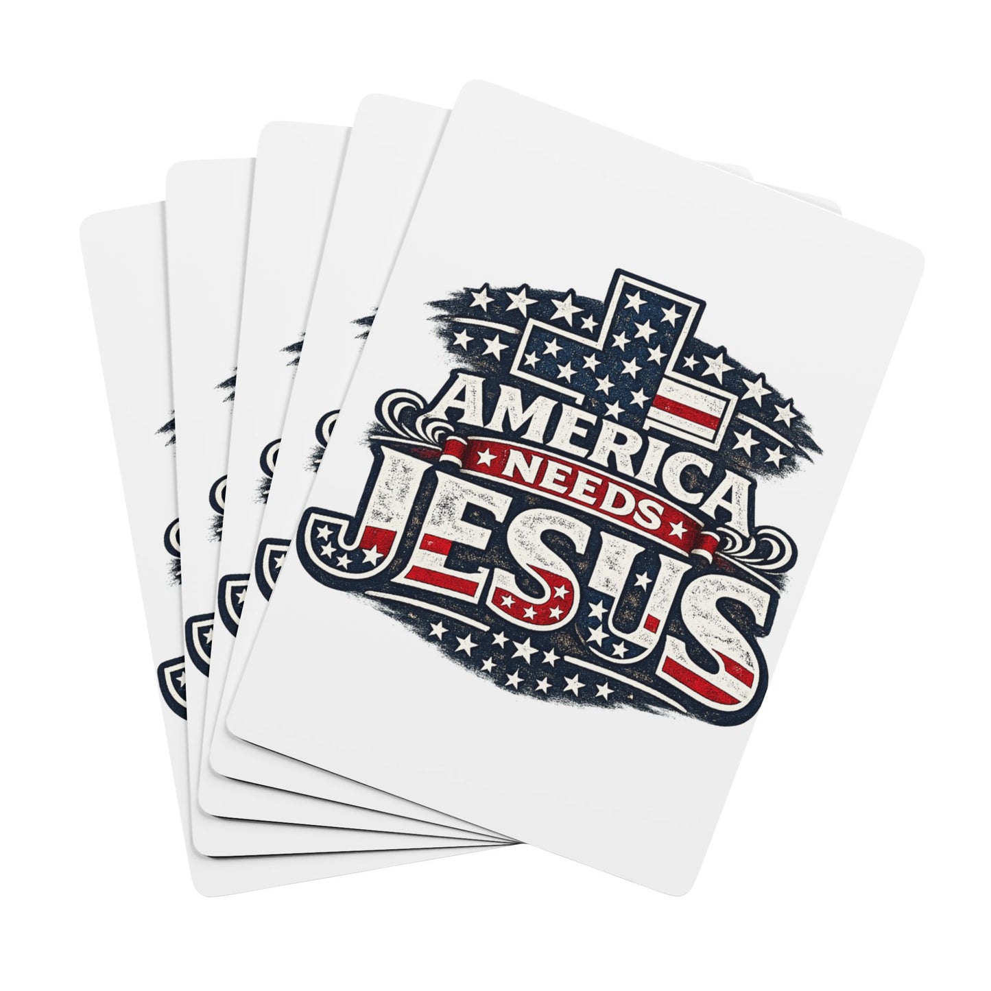 Poker Playing Cards — "America Needs Jesus" Patriotic Playing Card Deck
