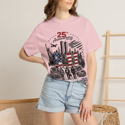 9/11 25th Anniversary T-Shirt — Never Forget 2001–2026 Memorial Tee
