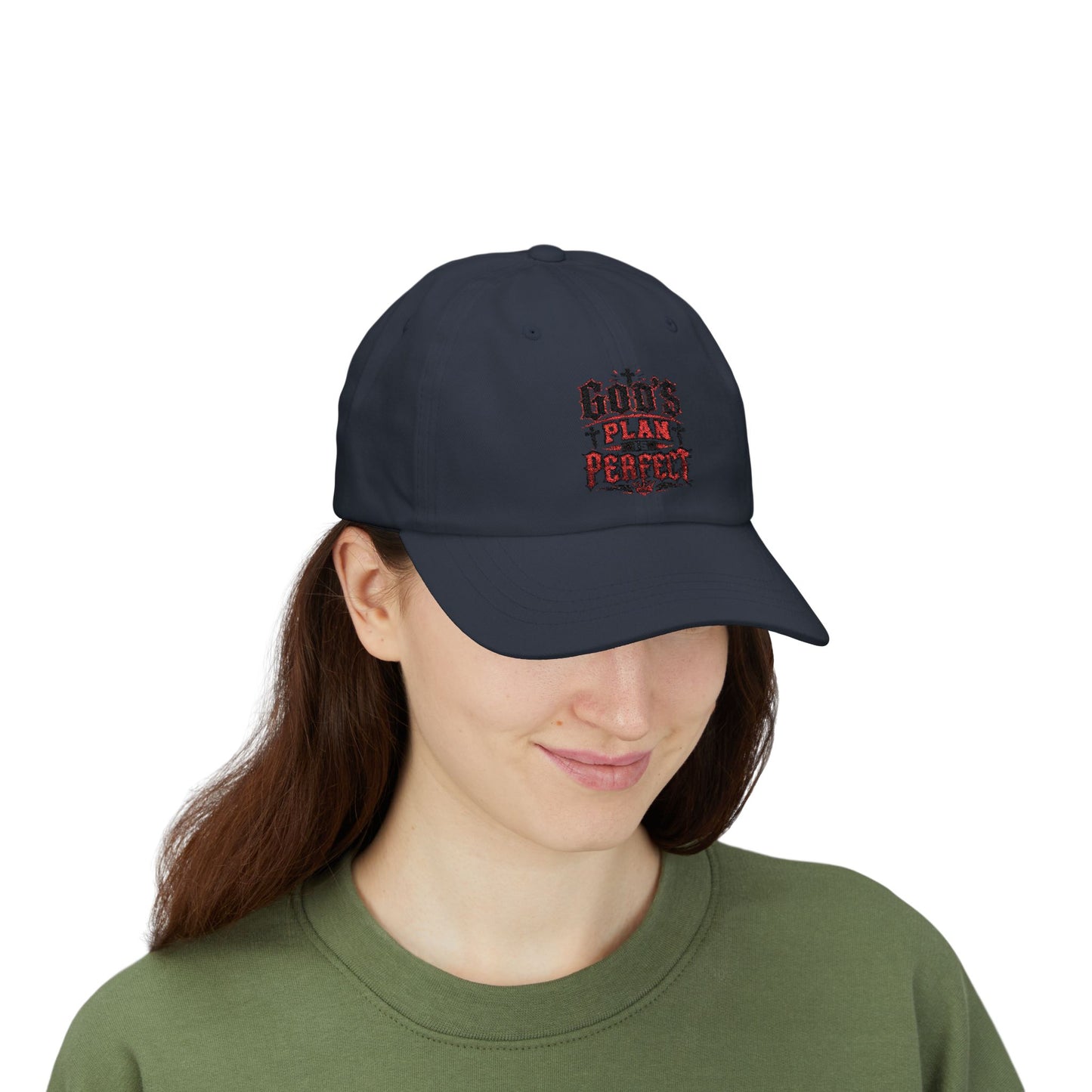 Religious Dad Cap - "God's Plan Is Perfect" Embroidered Baseball Hat