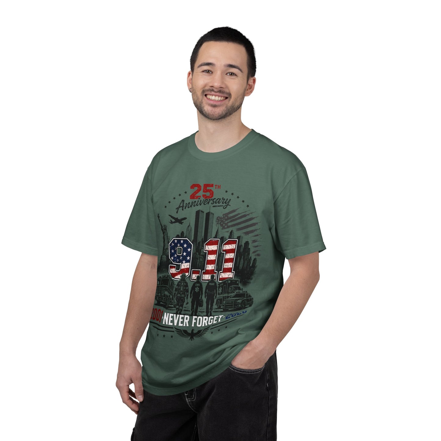 9/11 25th Anniversary T-Shirt — Never Forget 2001–2026 Memorial Tee