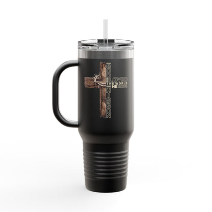 Religious Cross 40oz Insulated Travel Mug — Faith-Inspired Stainless Tumbler