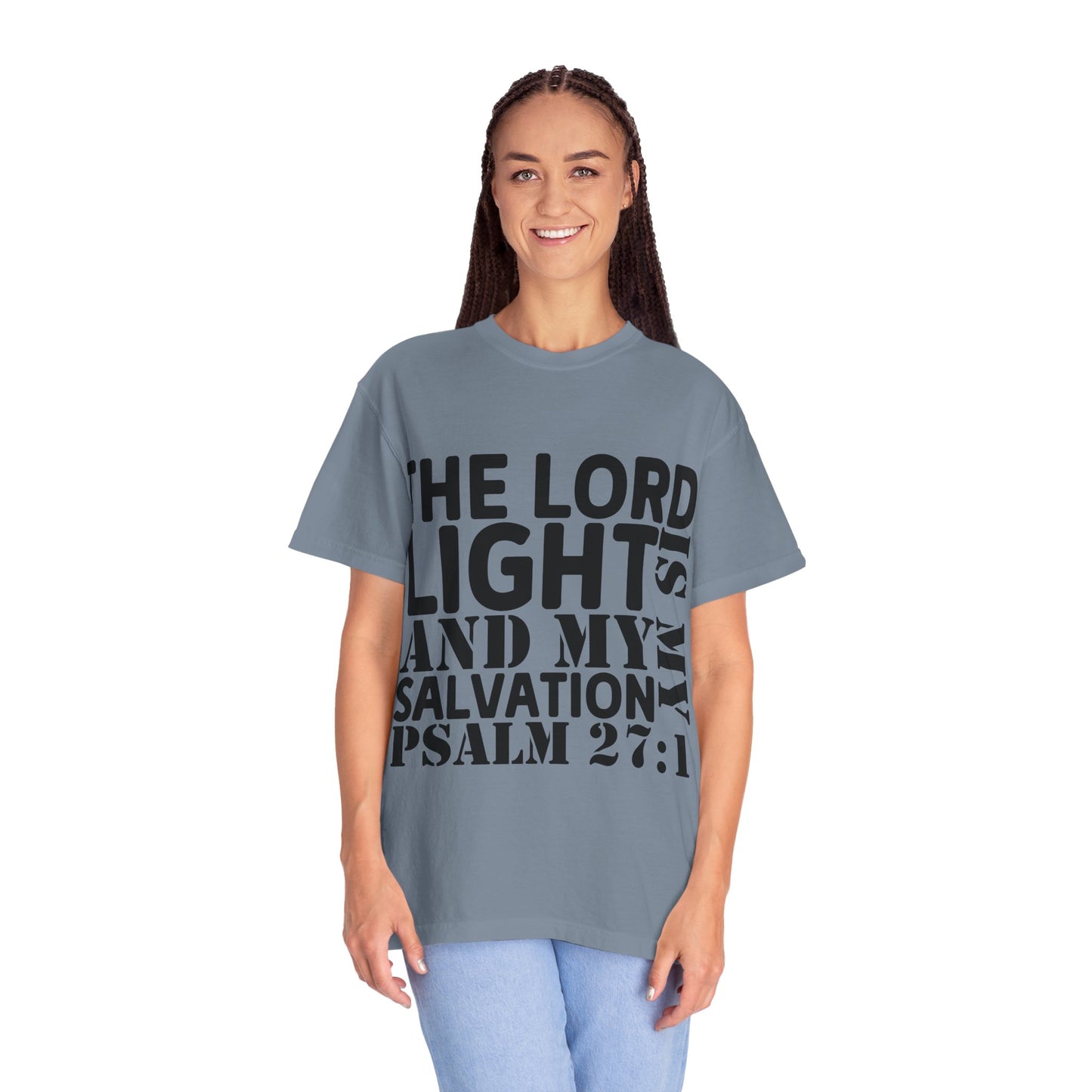 T-Shirt — 'The Lord is My Light and My Salvation' Psalm 27:1 Christian Tee