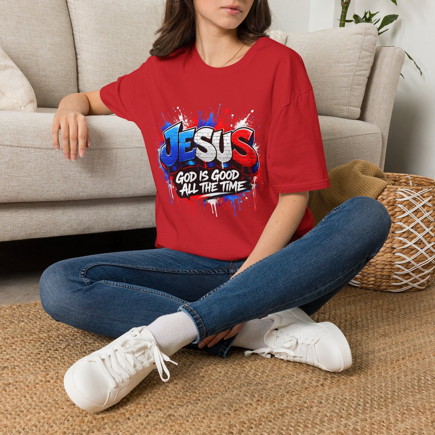 Jesus Graffiti T-Shirt — "God Is Good All The Time" Christian Tee