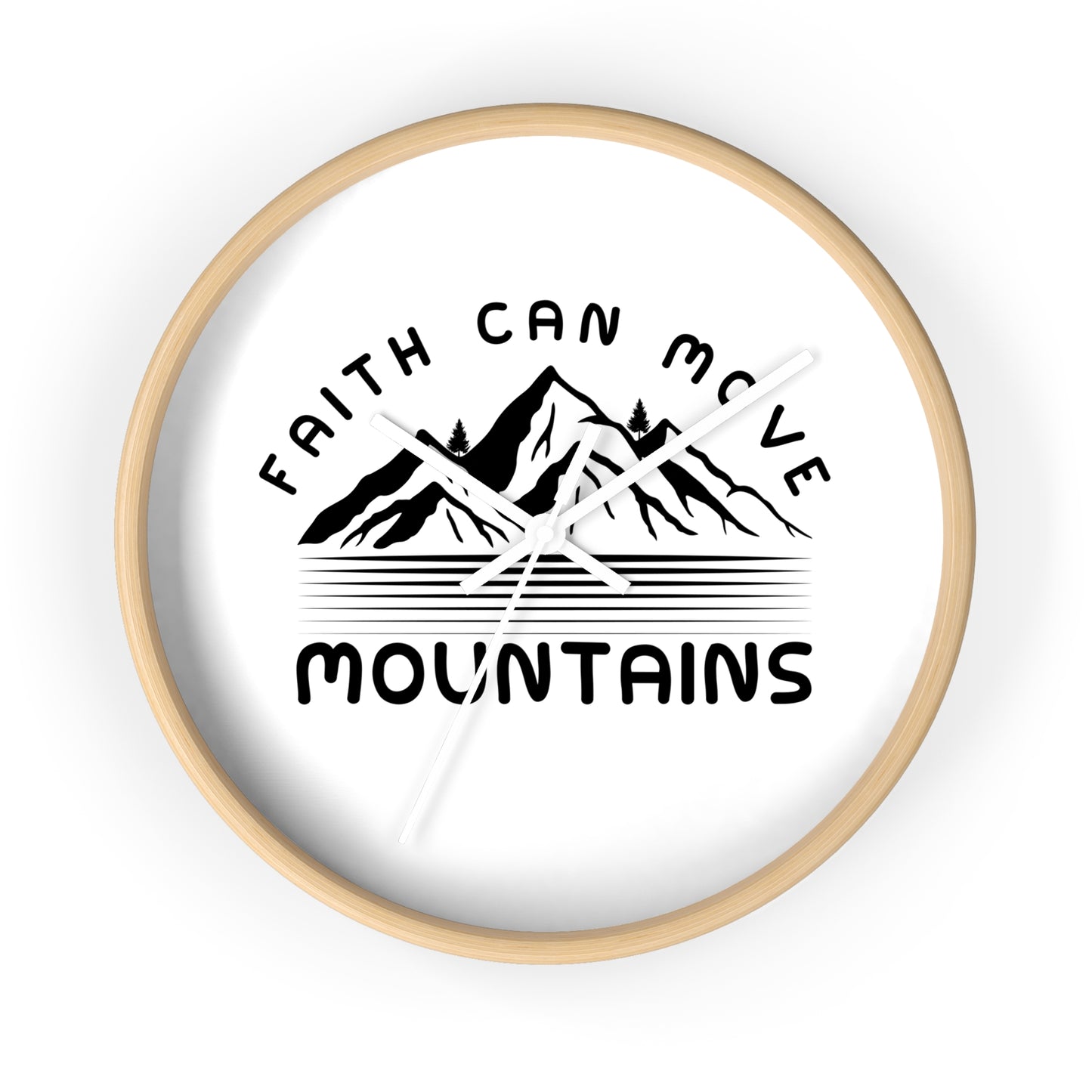 Wall Clock — Faith Can Move Mountains Mountain Graphic Inspirational Wall Clock