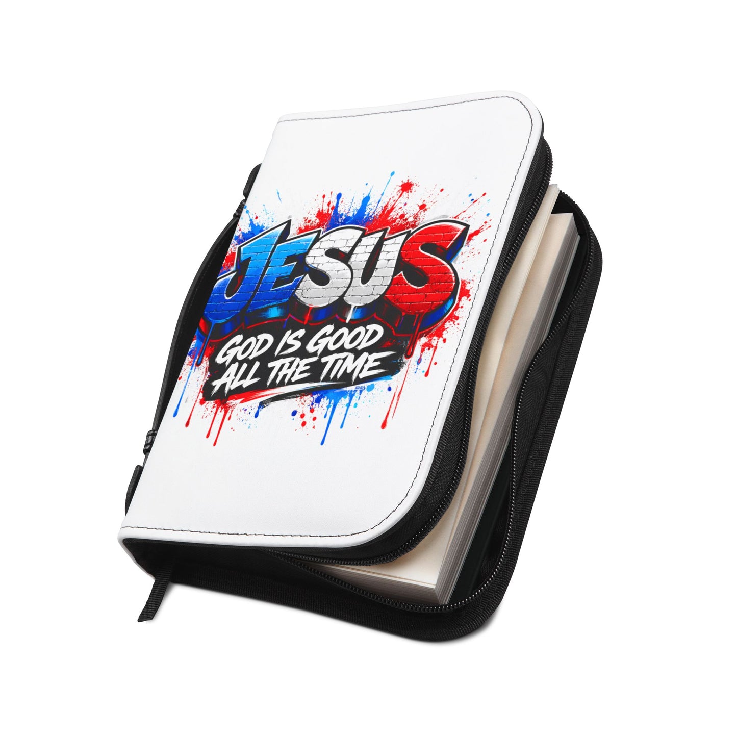 Bible Cover — Graffiti "JESUS: God Is Good All The Time" Zippered Bible Case