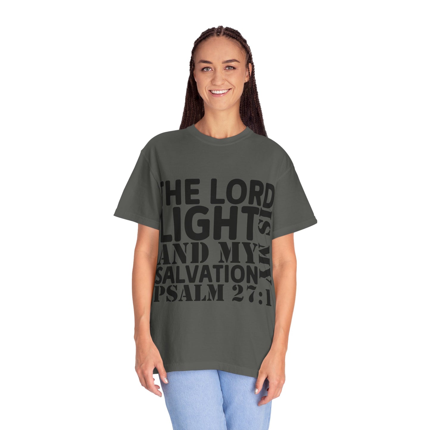 T-Shirt — 'The Lord is My Light and My Salvation' Psalm 27:1 Christian Tee