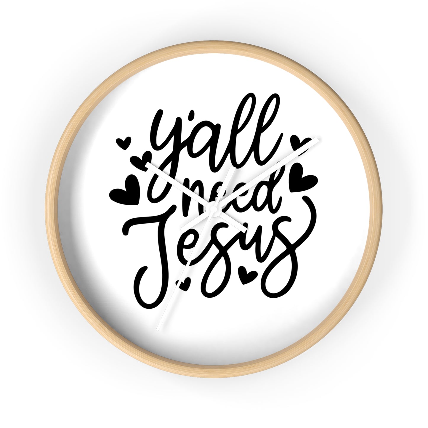 Y'all Need Jesus Wall Clock — Rustic Christian Home Decor