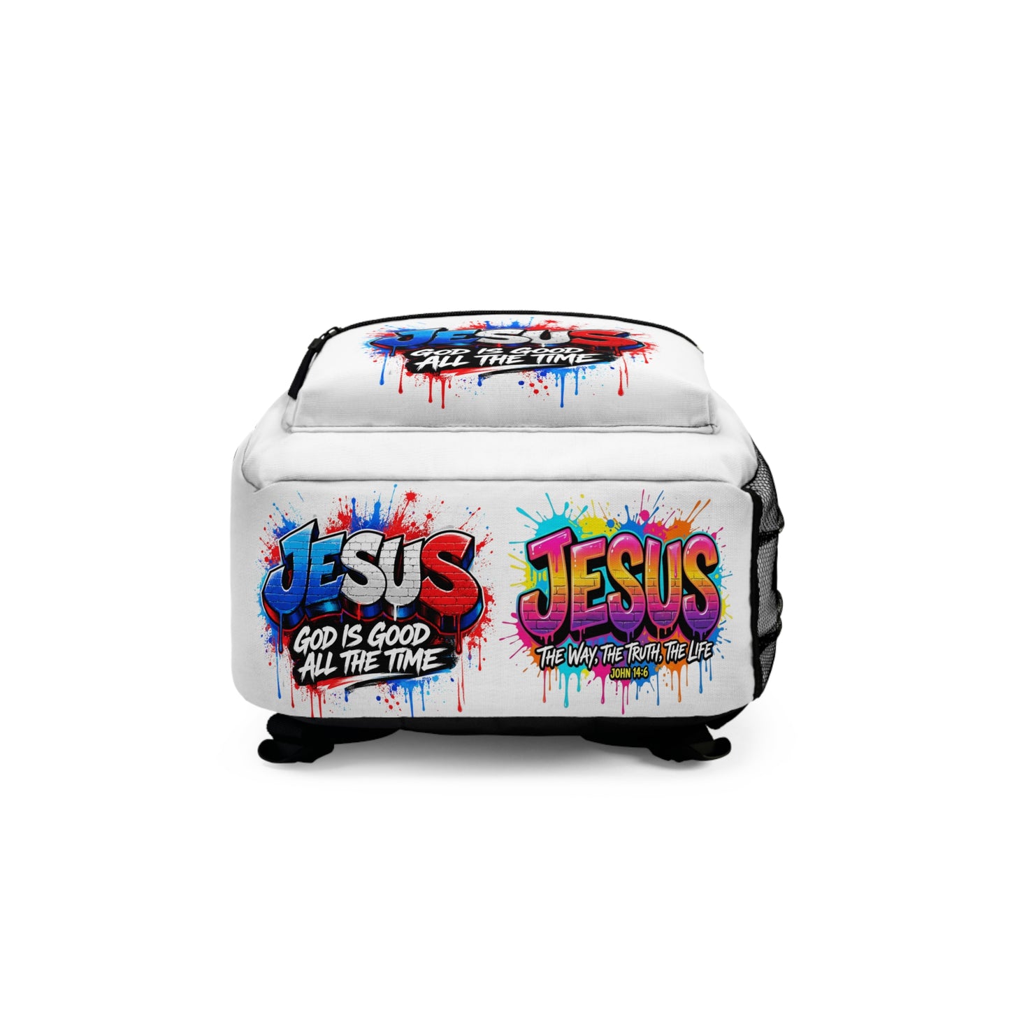 Jesus Graffiti Backpack — "The Way, The Truth, The Life" Christian Kids School Bag