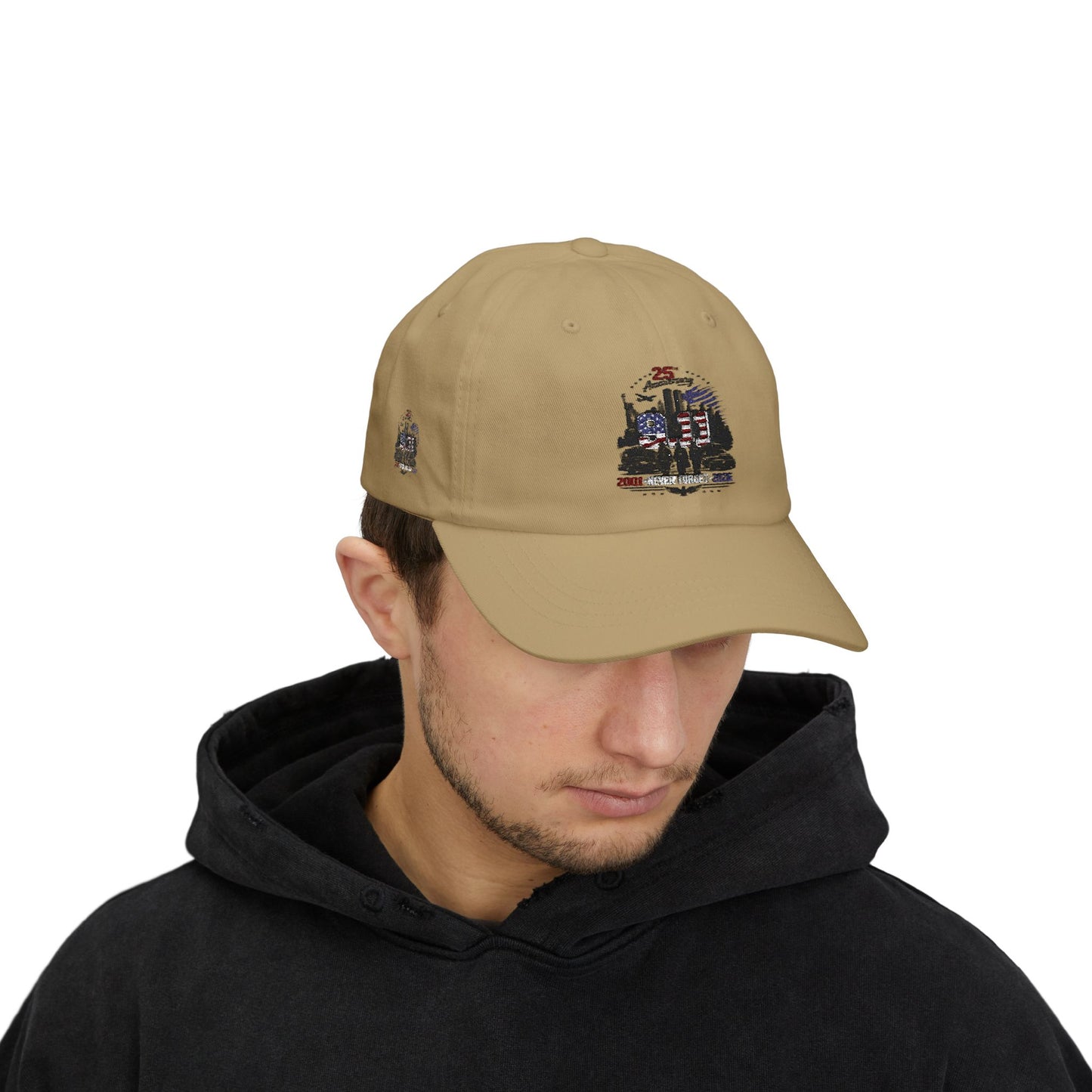 25th Anniversary Dad Cap — Retro Lighthouse & Harbor Embroidery