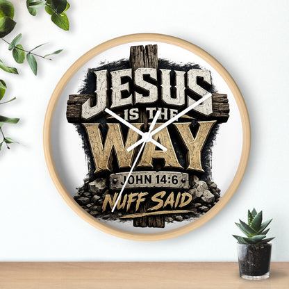 Jesus Is The Way Wall Clock — John 14:6 Inspirational Christian Home Decor