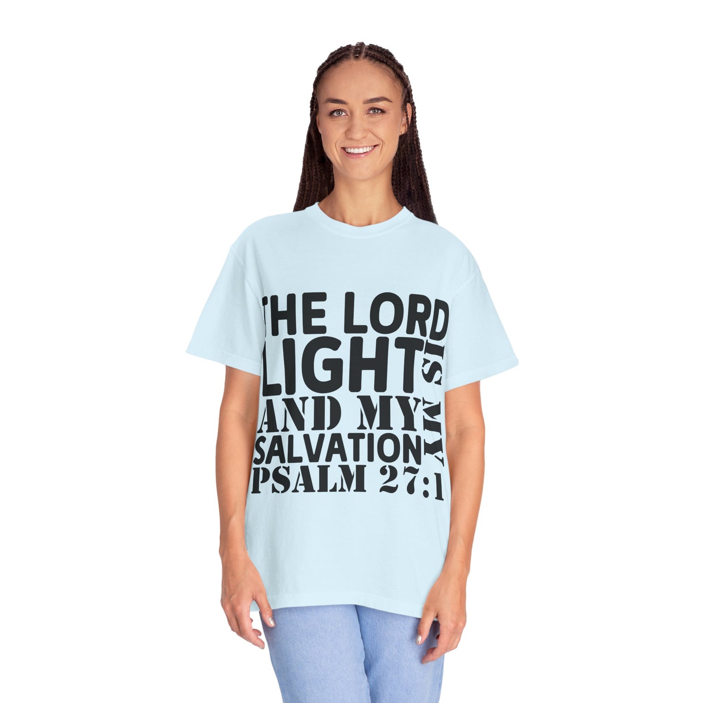 T-Shirt — 'The Lord is My Light and My Salvation' Psalm 27:1 Christian Tee
