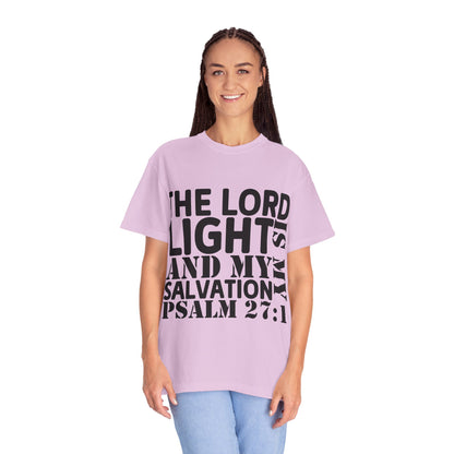 T-Shirt — 'The Lord is My Light and My Salvation' Psalm 27:1 Christian Tee